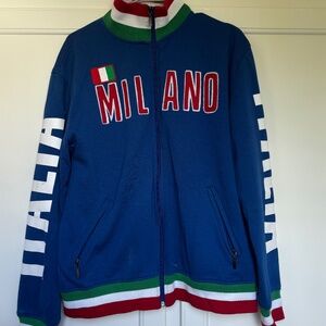 00s Vintage Milano Embroidered Big Logo Zip Up